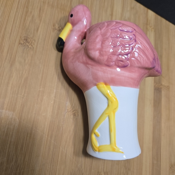 Cabana Tropical Pink Flamingo Utensil Caddy Vase - Picture 8 of 13